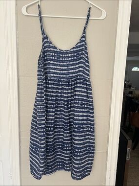 Roxy Blue and White Striped Mini Sundress